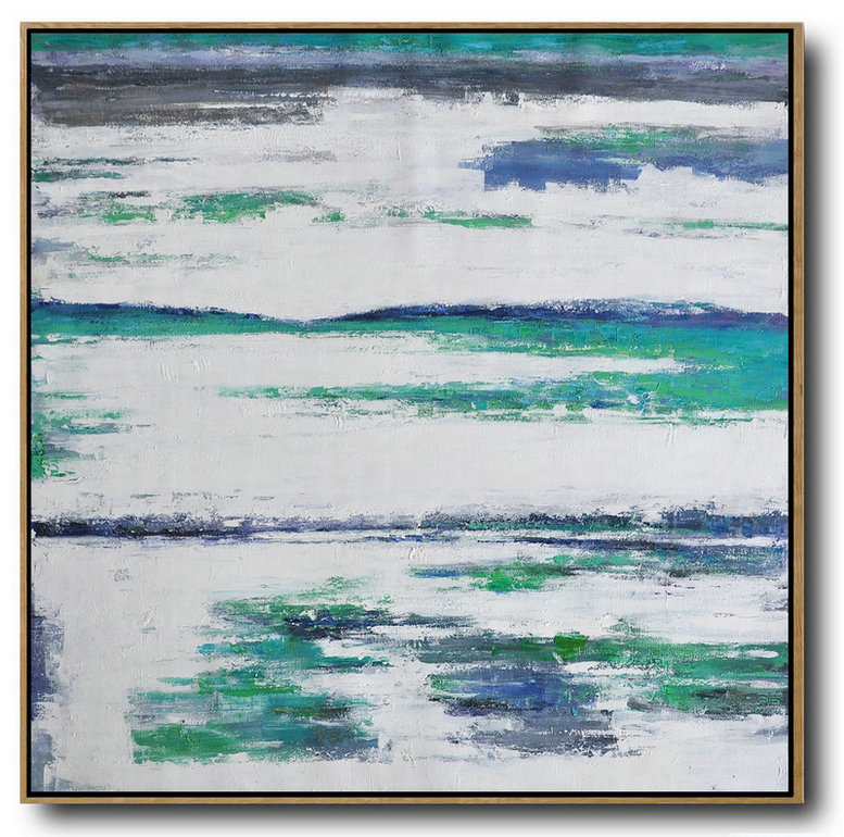 Original Artwork Extra Large Abstract Painting,Large Abstract Landscape Oil Painting On Canvas,Hand Painted Abstract Art,Green,White,Blue.etc